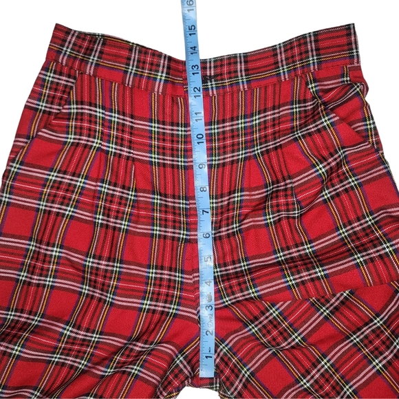 URBAN RENEWAL red plaid high waist tapered pants - Picture 7 of 8
